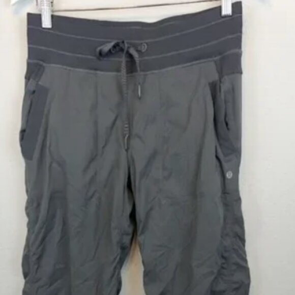 lululemon athletica Pants - lululemon athletica Charcoal Gray Cropped Drawstring Capris